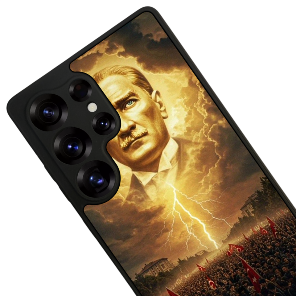 Samsung Galaxy S25 Ultra Uyumlu Mustafa Kemal Ataturk Tasarımlı Glossy Premium Kılıf