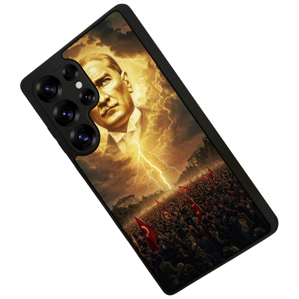 Samsung Galaxy S25 Ultra Uyumlu Mustafa Kemal Ataturk Tasarımlı Glossy Premium Kılıf
