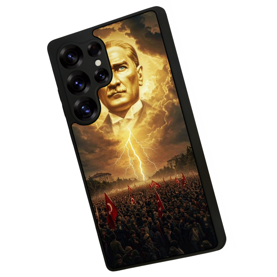 Samsung Galaxy S25 Ultra Uyumlu Mustafa Kemal Ataturk Tasarımlı Glossy Premium Kılıf