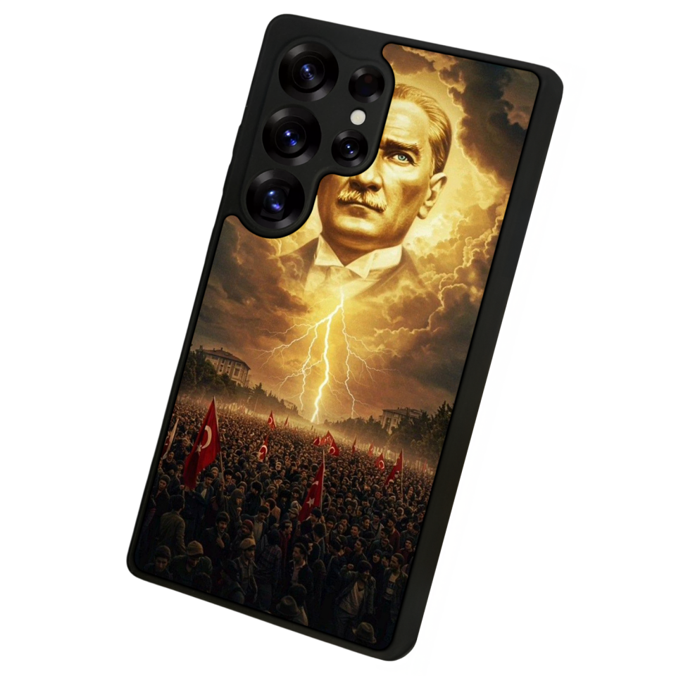 Samsung Galaxy S25 Ultra Uyumlu Mustafa Kemal Ataturk Tasarımlı Glossy Premium Kılıf