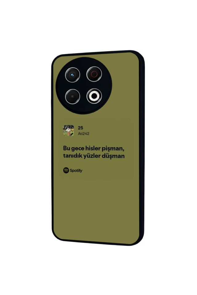 Tecno Spark 30 Pro Uyumlu Sarki Sozleri Tasarımlı Glossy Premium Kılıf