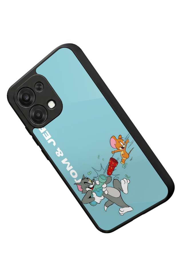 Oppo A6 Pro Uyumlu Tom And Jerry Tasarımlı Glossy Premium Kılıf