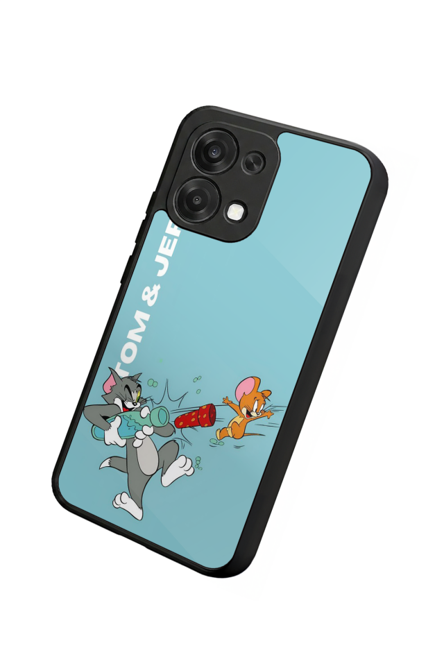 Oppo A6 Pro Uyumlu Tom And Jerry Tasarımlı Glossy Premium Kılıf