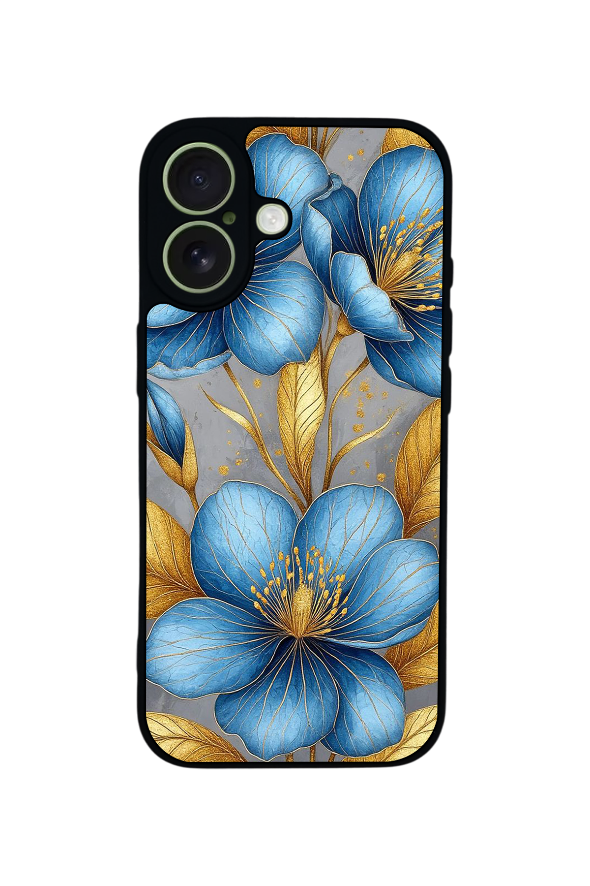 iPhone 17 Uyumlu Yaldizli Cicek Tasarımlı Glossy Premium Kılıf