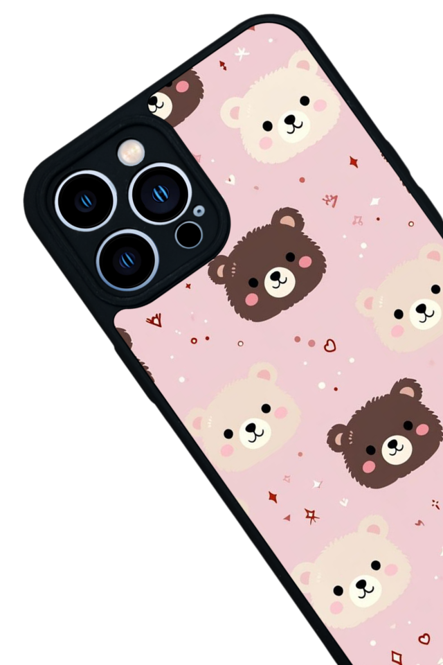 iPhone 13 Pro Max Uyumlu Ayı Tasarımlı Glossy Premium Kılıf