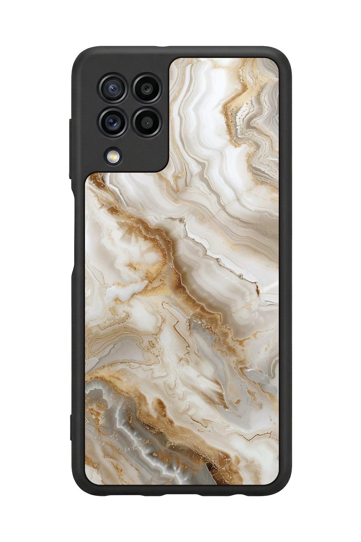 Samsung Galaxy M22 Uyumlu Mermer Marble Tasarımlı Glossy Premium Kılıf