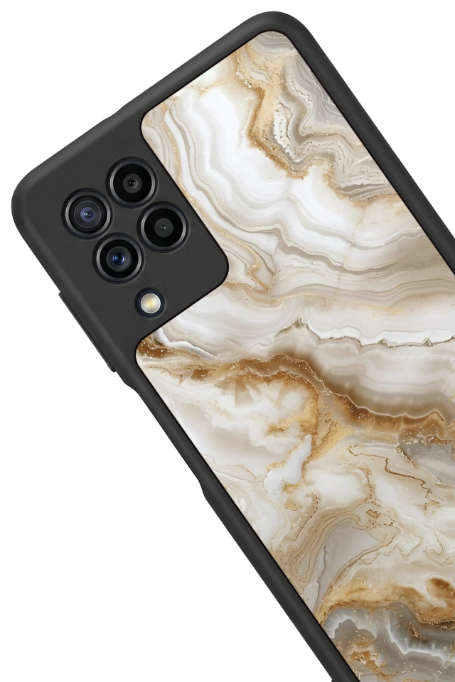 Samsung Galaxy M22 Uyumlu Mermer Marble Tasarımlı Glossy Premium Kılıf
