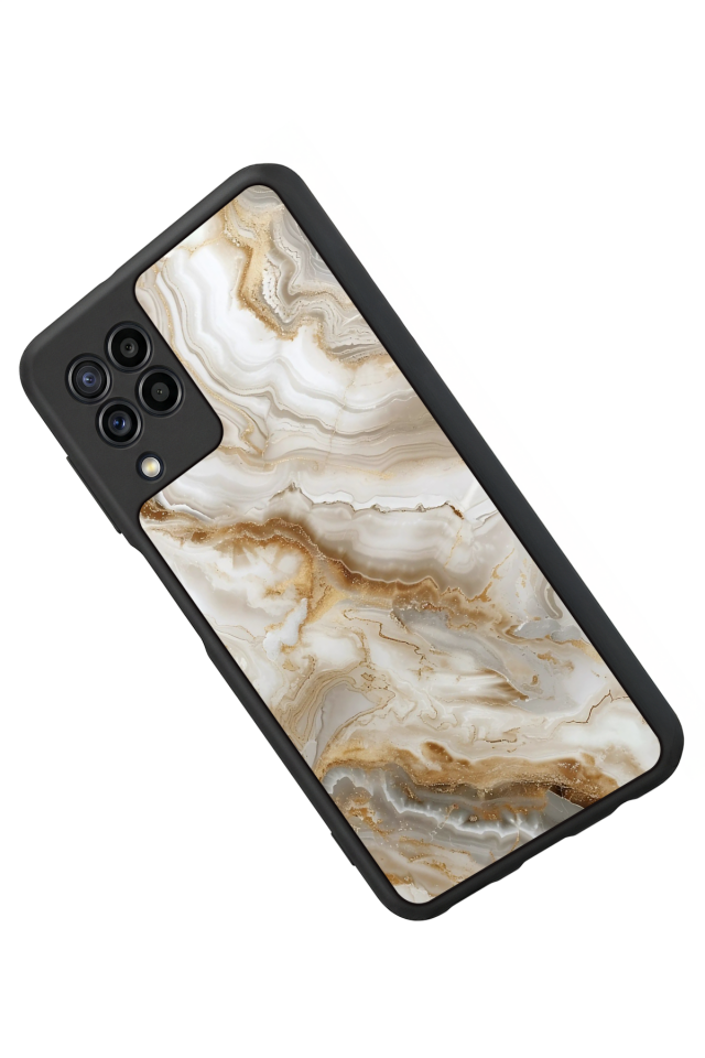 Samsung Galaxy M22 Uyumlu Mermer Marble Tasarımlı Glossy Premium Kılıf