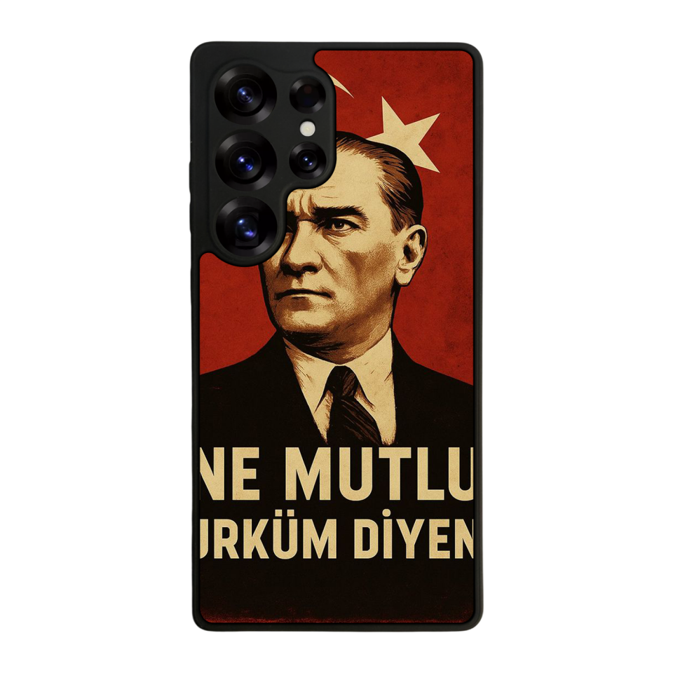Samsung Galaxy S25 Ultra Uyumlu  Mustafa Kemal Ataturk Tasarımlı Glossy Premium Kılıf