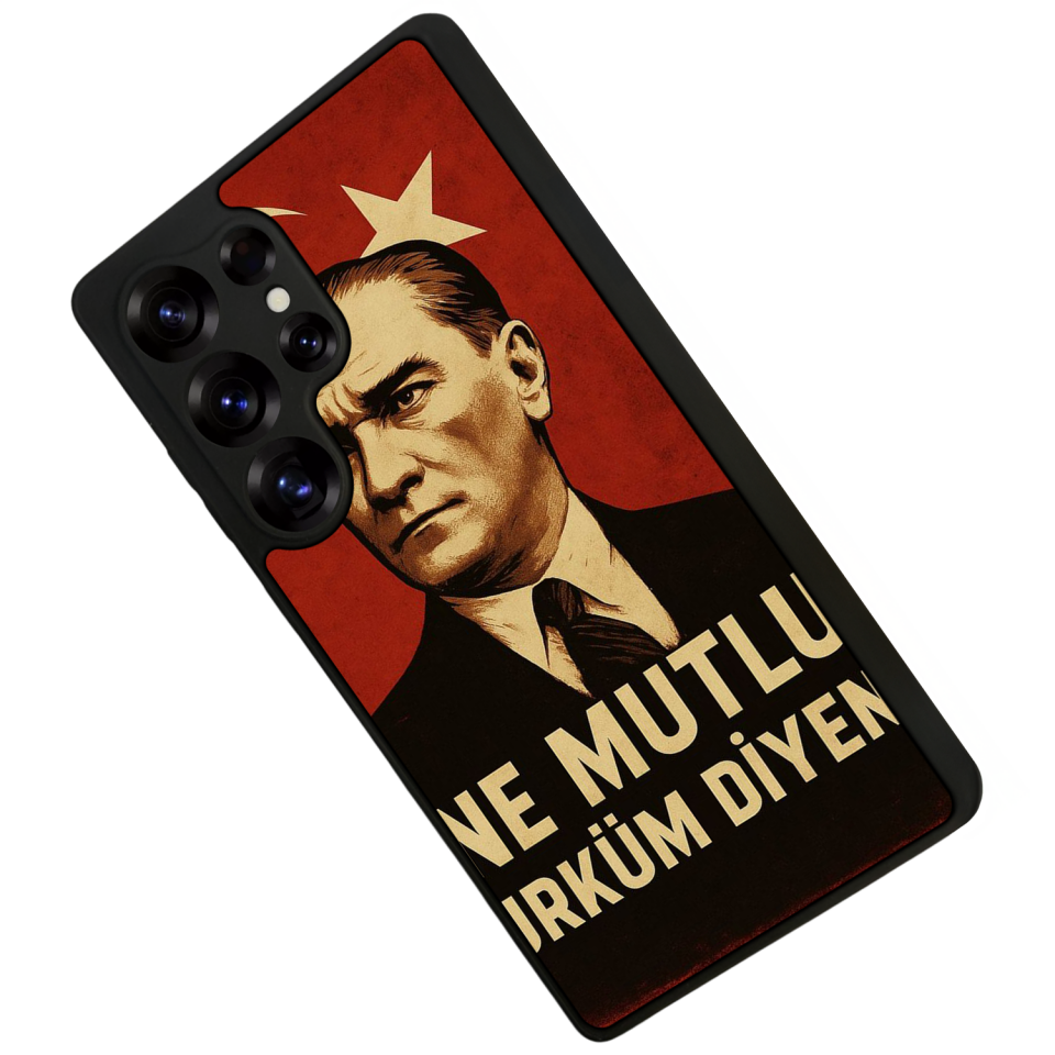 Samsung Galaxy S25 Ultra Uyumlu  Mustafa Kemal Ataturk Tasarımlı Glossy Premium Kılıf