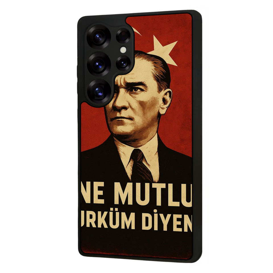 Samsung Galaxy S25 Ultra Uyumlu  Mustafa Kemal Ataturk Tasarımlı Glossy Premium Kılıf