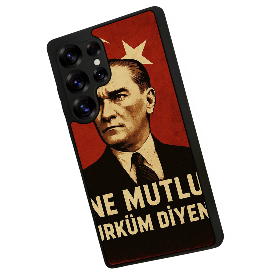 Samsung Galaxy S25 Ultra Uyumlu  Mustafa Kemal Ataturk Tasarımlı Glossy Premium Kılıf