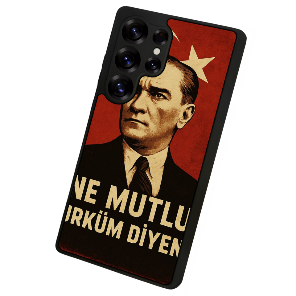 Samsung Galaxy S25 Ultra Uyumlu  Mustafa Kemal Ataturk Tasarımlı Glossy Premium Kılıf