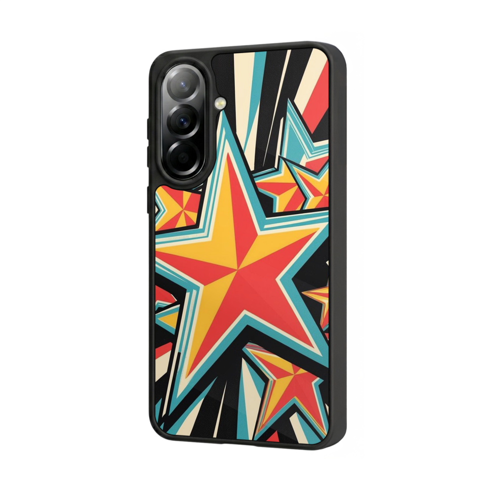 Samsung Galaxy A57 Uyumlu Retro Yildizlar Tasarımlı Glossy Premium Kılıf