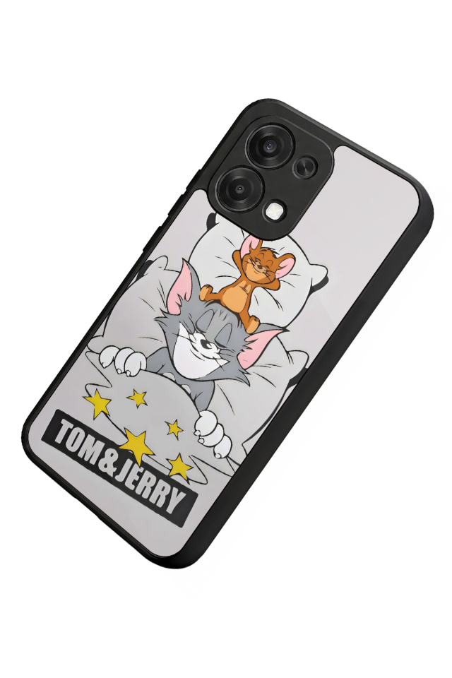 Oppo A6 Pro Uyumlu Tom And Jerry Tasarımlı Glossy Premium Kılıf