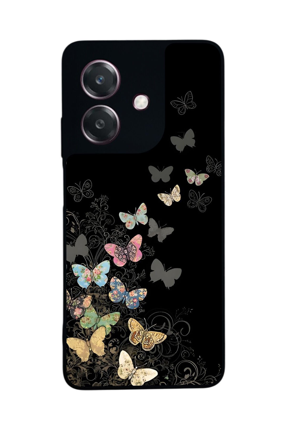 Oppo A3 5G Uyumlu Kelebek Tasarımlı Glossy Premium Kılıf
