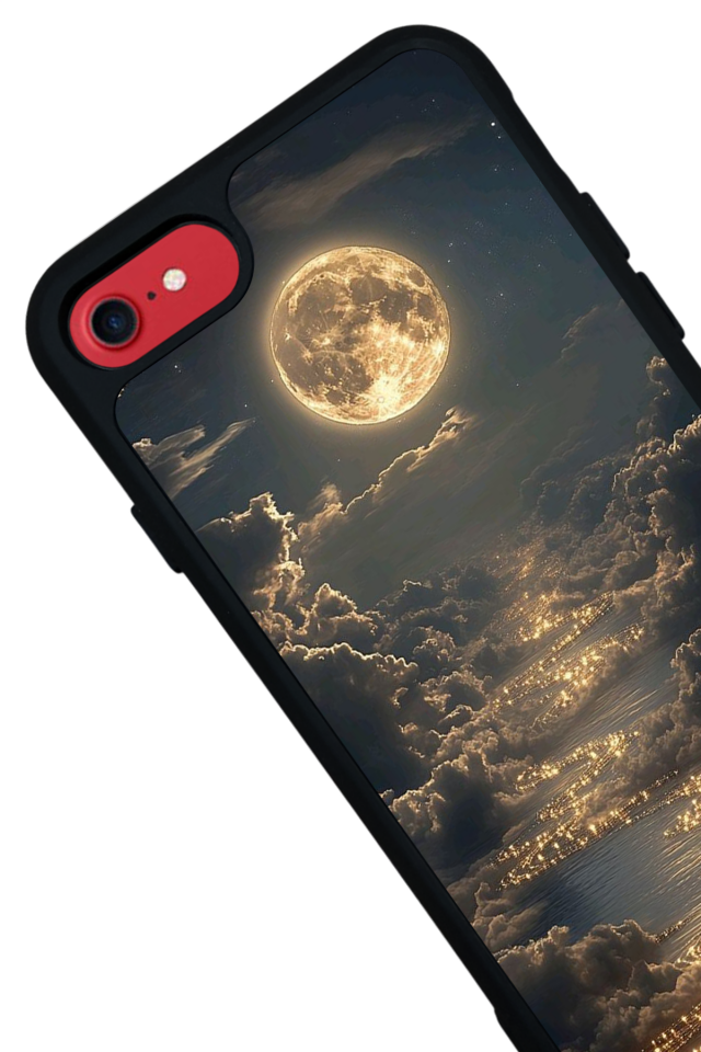 iPhone SE Uyumlu Ay Tasarımlı Glossy Premium Kılıf