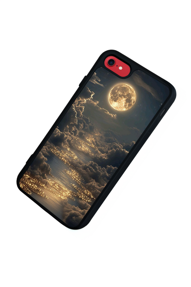 iPhone SE Uyumlu Ay Tasarımlı Glossy Premium Kılıf