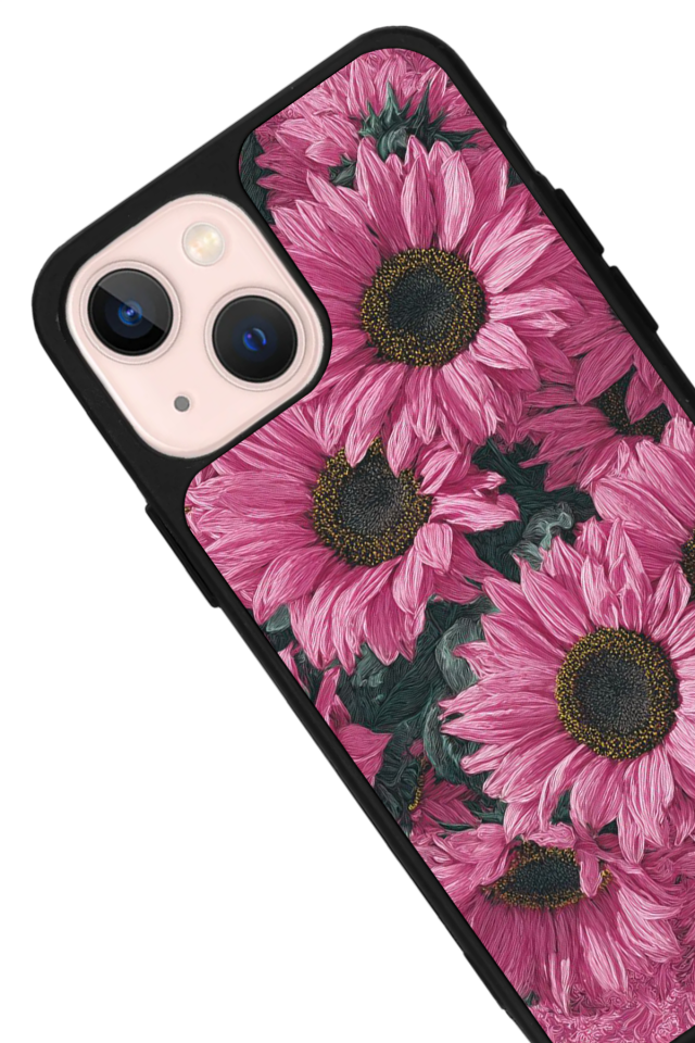 iPhone 13/14 Uyumlu Cicek Tasarımlı Glossy Premium Kılıf
