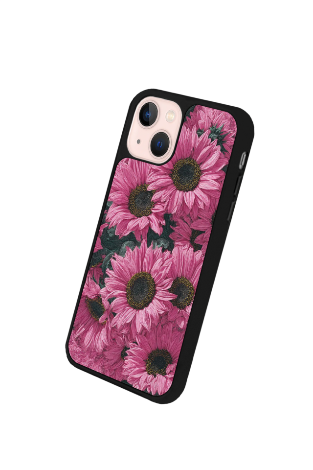 iPhone 13/14 Uyumlu Cicek Tasarımlı Glossy Premium Kılıf