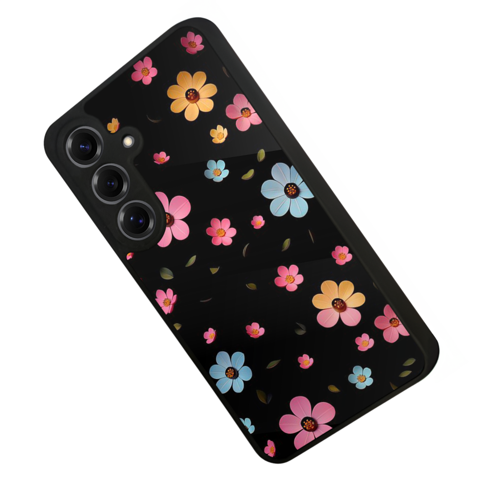 Samsung Galaxy S25 Uyumlu Cicek Tasarımlı Glossy Premium Kılıf