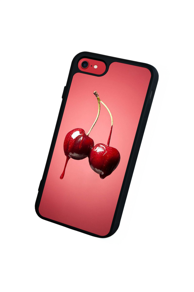 iPhone 7 Uyumlu Kiraz Tasarımlı Glossy Premium Kılıf