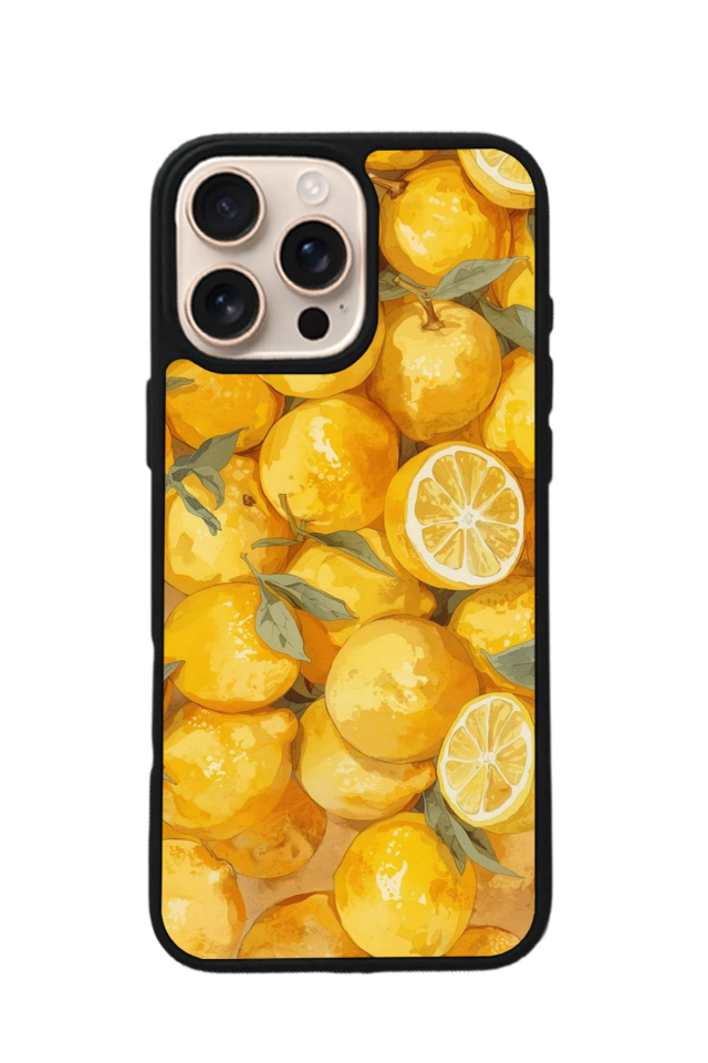 iPhone 16 Pro Max Uyumlu Limon Tasarımlı Glossy Premium Kılıf