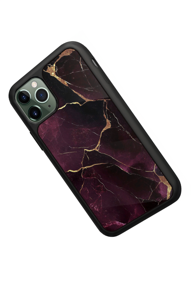 iPhone 11 Pro Uyumlu Mermer Marble Tasarımlı Glossy Premium Kılıf