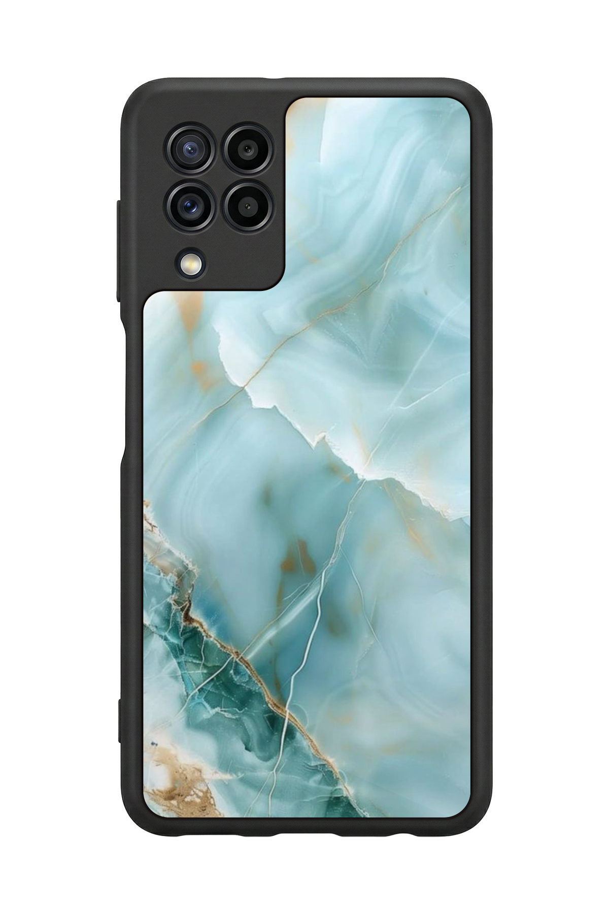 Samsung Galaxy M22 Uyumlu Mermer Marble Tasarımlı Glossy Premium Kılıf