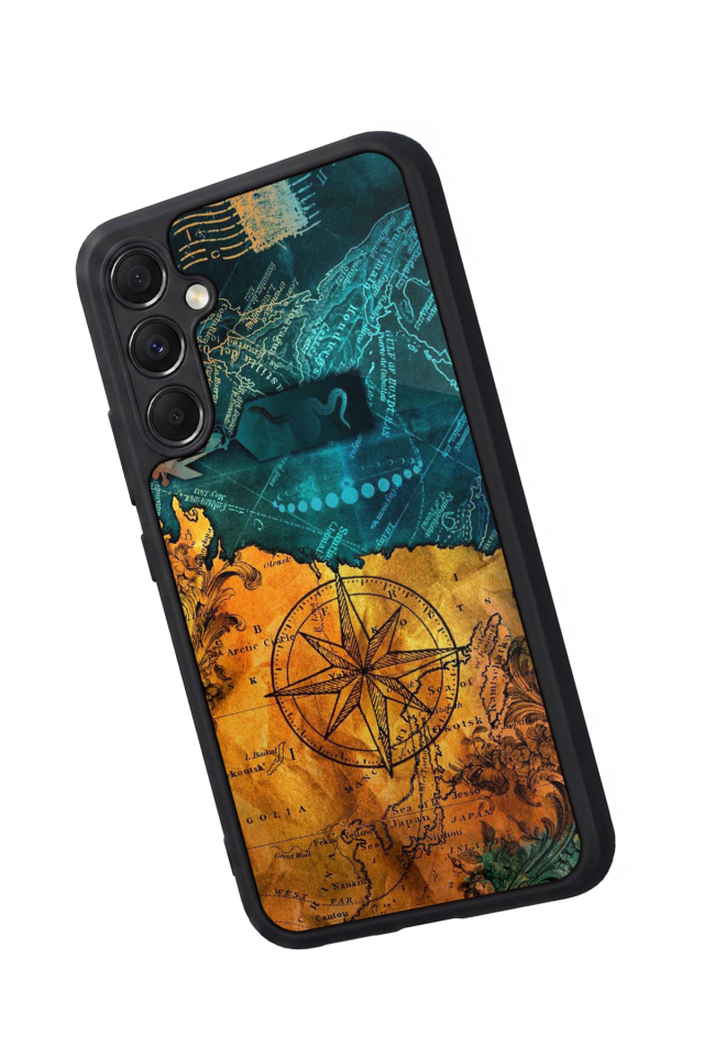 Samsung Galaxy A34 Uyumlu Pusula Tasarımlı Glossy Premium Kılıf