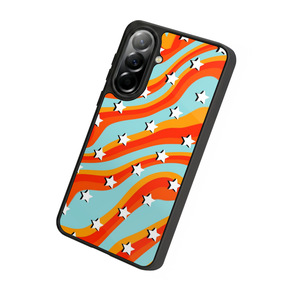 Samsung Galaxy A57 Uyumlu Retro Yildizlar Tasarımlı Glossy Premium Kılıf