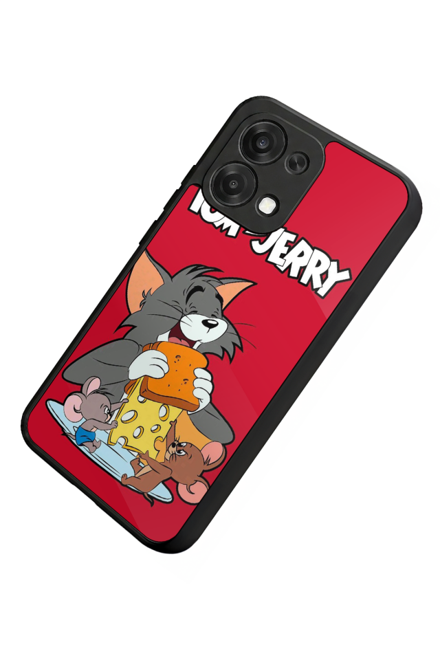 Oppo A6 Pro Uyumlu Tom And Jerry Tasarımlı Glossy Premium Kılıf