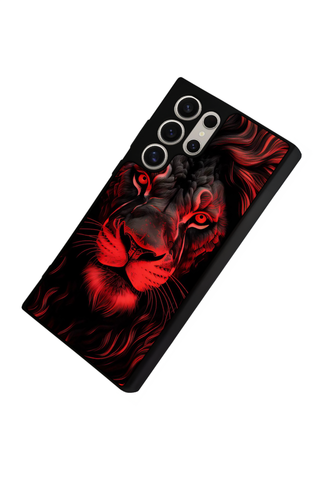Samsung Galaxy S22 Ultra Uyumlu Aslan Tasarımlı Glossy Premium Kılıf