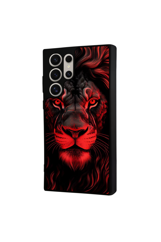 Samsung Galaxy S22 Ultra Uyumlu Aslan Tasarımlı Glossy Premium Kılıf