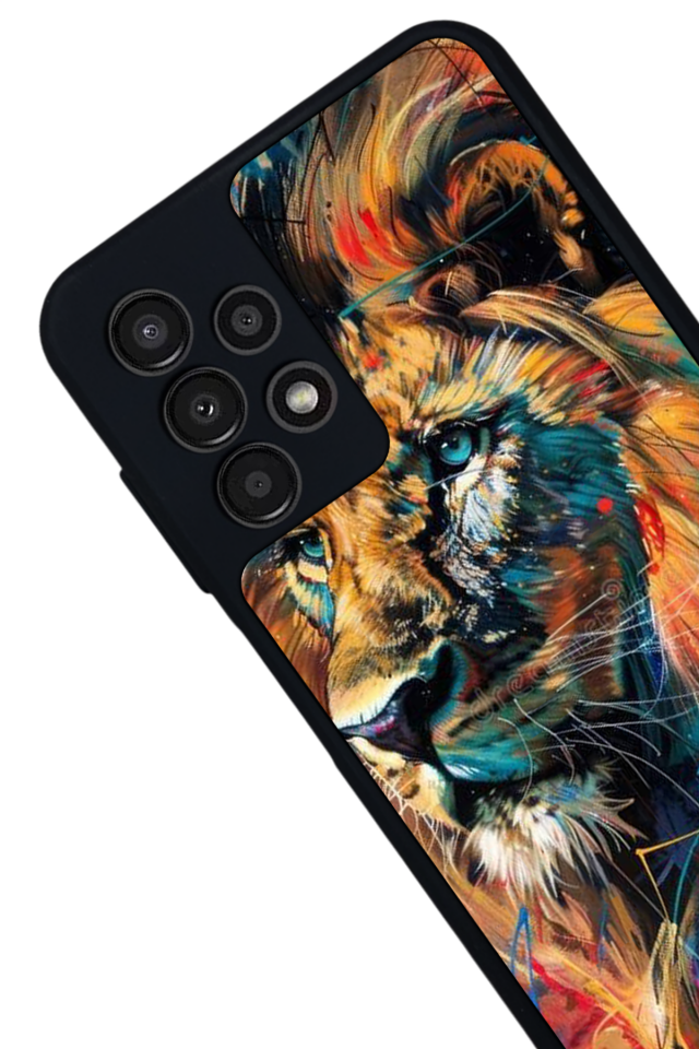 Samsung Galaxy A23 Uyumlu Aslan Tasarımlı Glossy Premium Kılıf