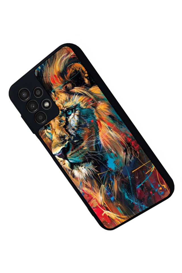 Samsung Galaxy A23 Uyumlu Aslan Tasarımlı Glossy Premium Kılıf