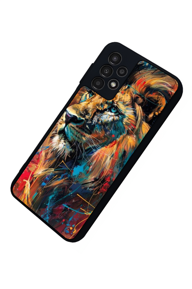 Samsung Galaxy A23 Uyumlu Aslan Tasarımlı Glossy Premium Kılıf