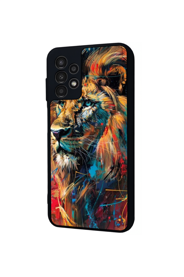 Samsung Galaxy A23 Uyumlu Aslan Tasarımlı Glossy Premium Kılıf