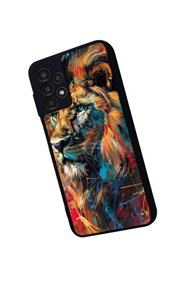 Samsung Galaxy A23 Uyumlu Aslan Tasarımlı Glossy Premium Kılıf