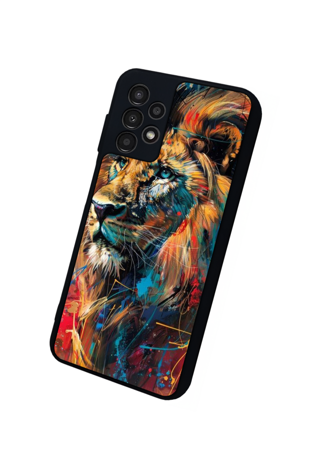 Samsung Galaxy A23 Uyumlu Aslan Tasarımlı Glossy Premium Kılıf