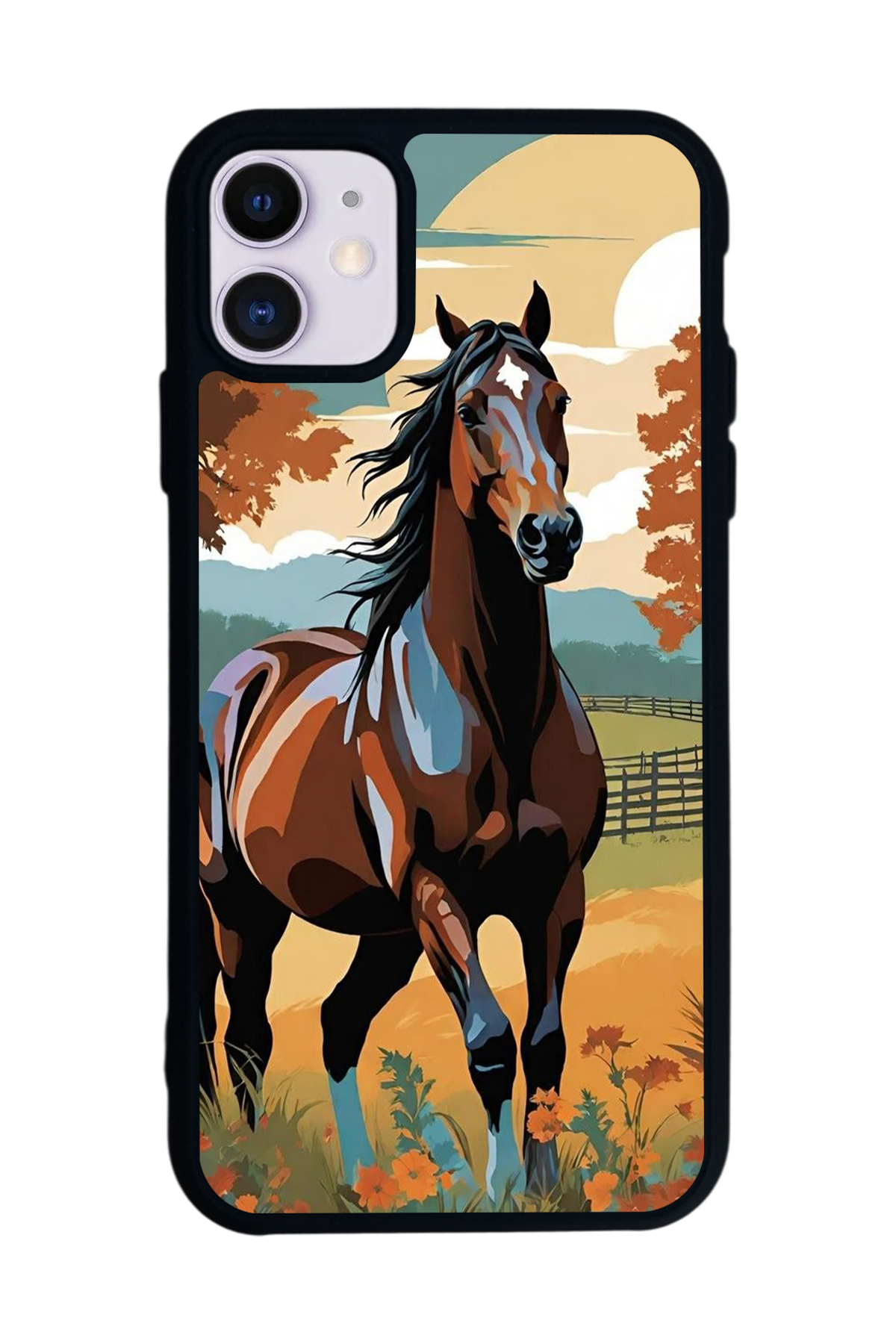iPhone 11 Uyumlu At Horse Tasarımlı Glossy Premium Kılıf
