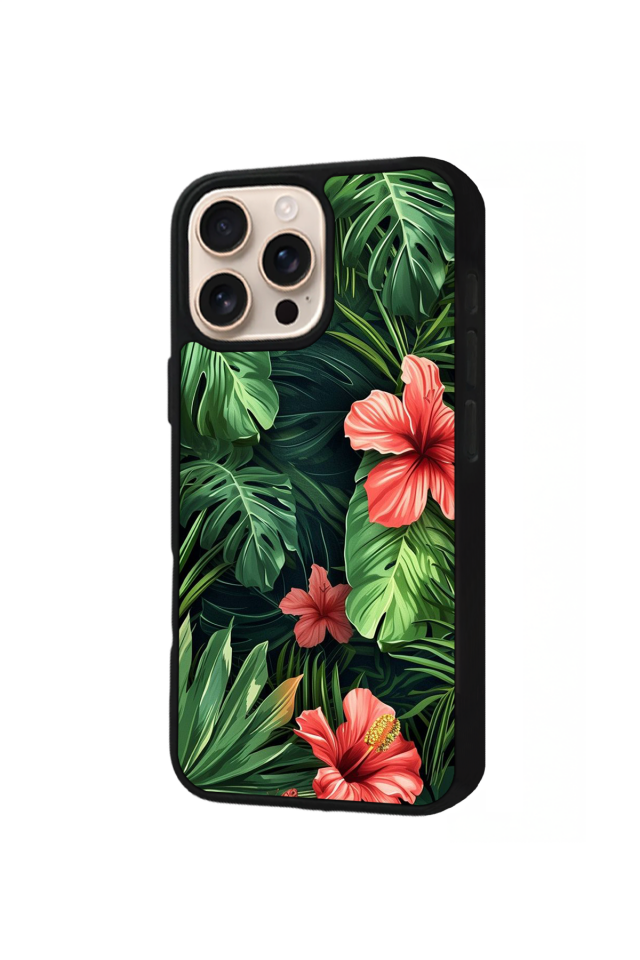 iPhone 15 Pro Uyumlu Botanik Tasarımlı Glossy Premium Kılıf
