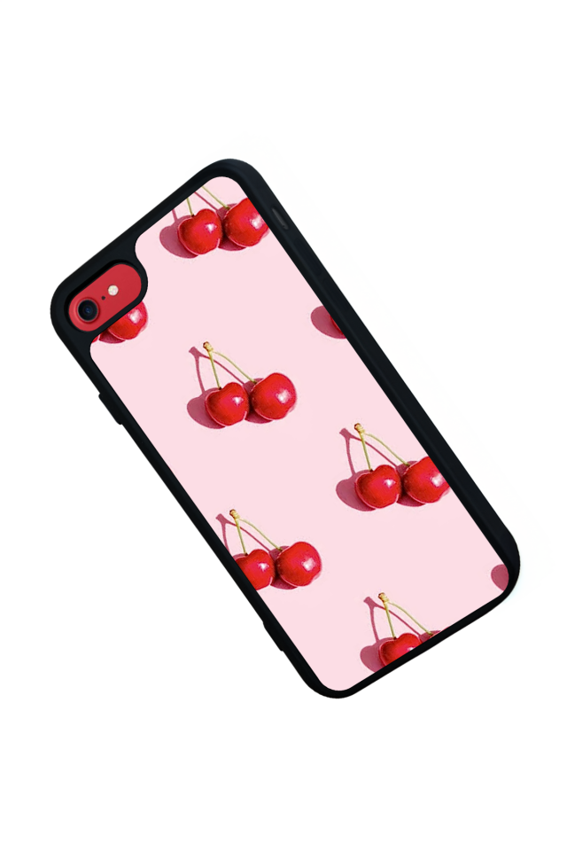 iPhone 7 Uyumlu Kiraz Tasarımlı Glossy Premium Kılıf
