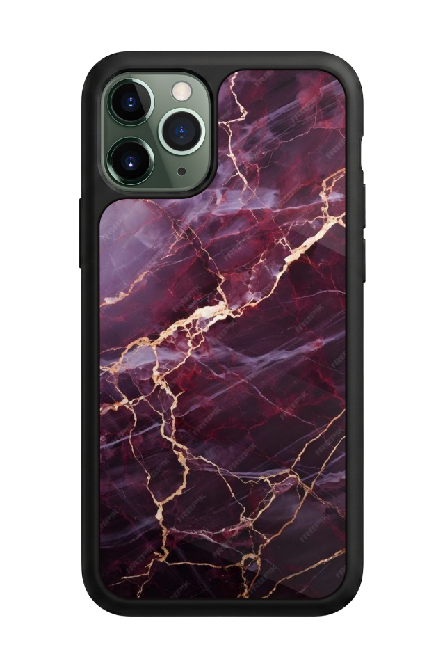 iPhone 11 Pro Uyumlu Mermer Marble Tasarımlı Glossy Premium Kılıf