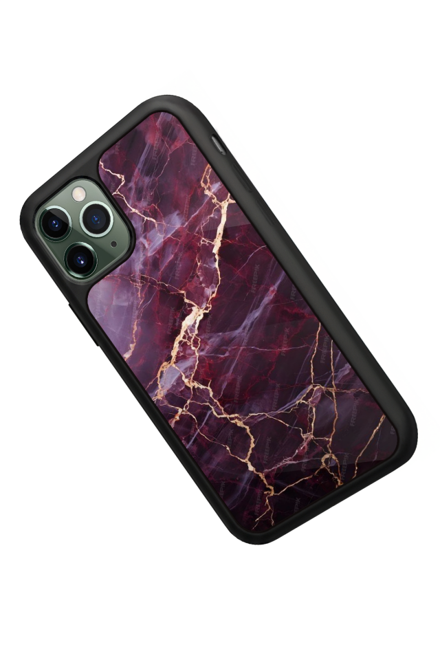iPhone 11 Pro Uyumlu Mermer Marble Tasarımlı Glossy Premium Kılıf