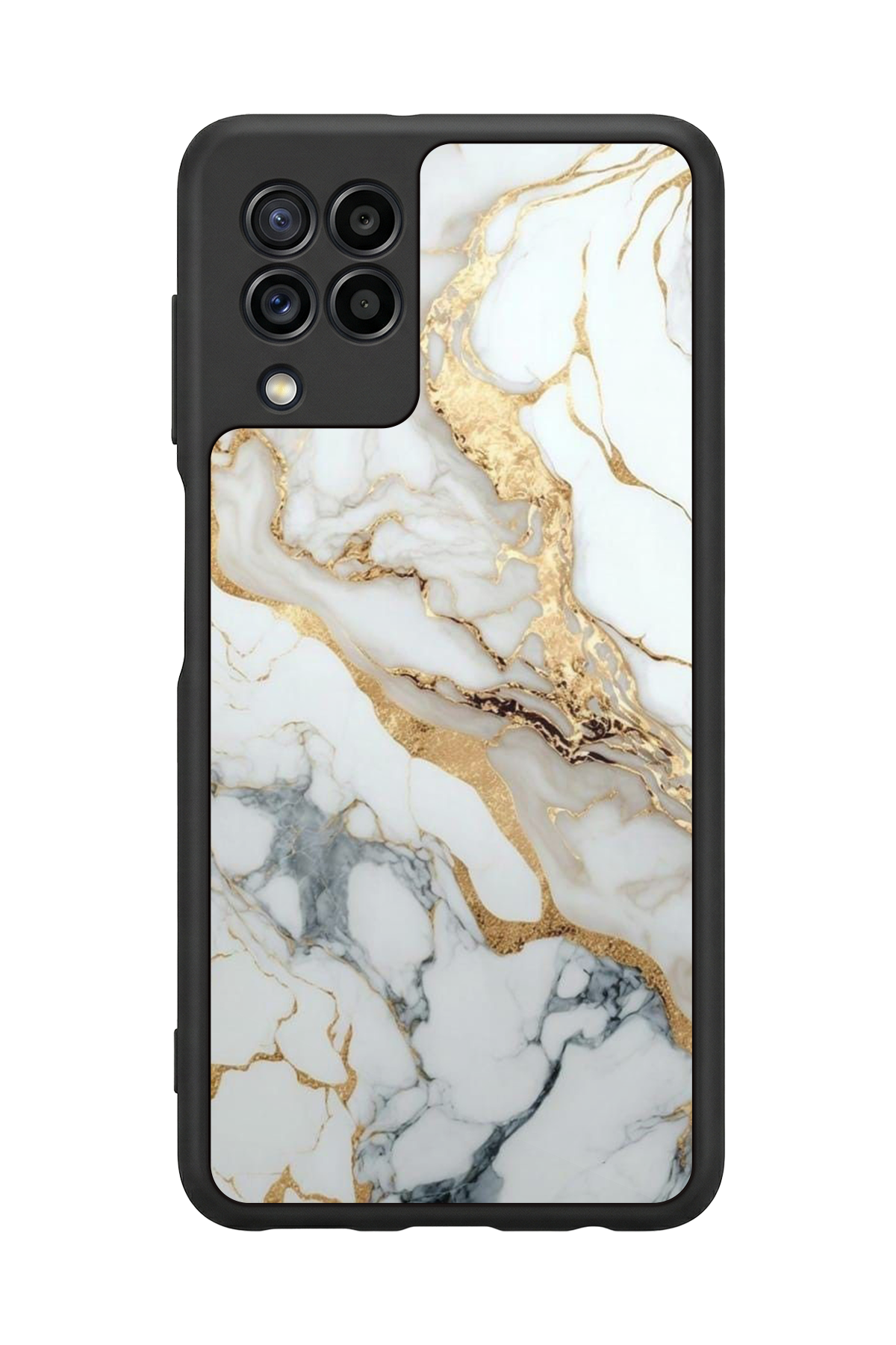 Samsung Galaxy M22 Uyumlu Mermer Marble Tasarımlı Glossy Premium Kılıf