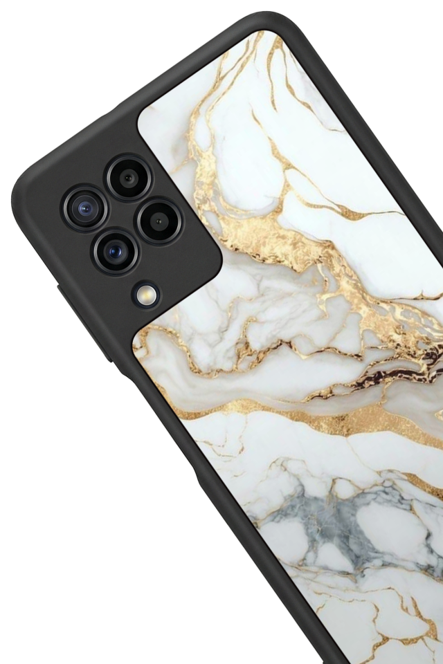 Samsung Galaxy M22 Uyumlu Mermer Marble Tasarımlı Glossy Premium Kılıf