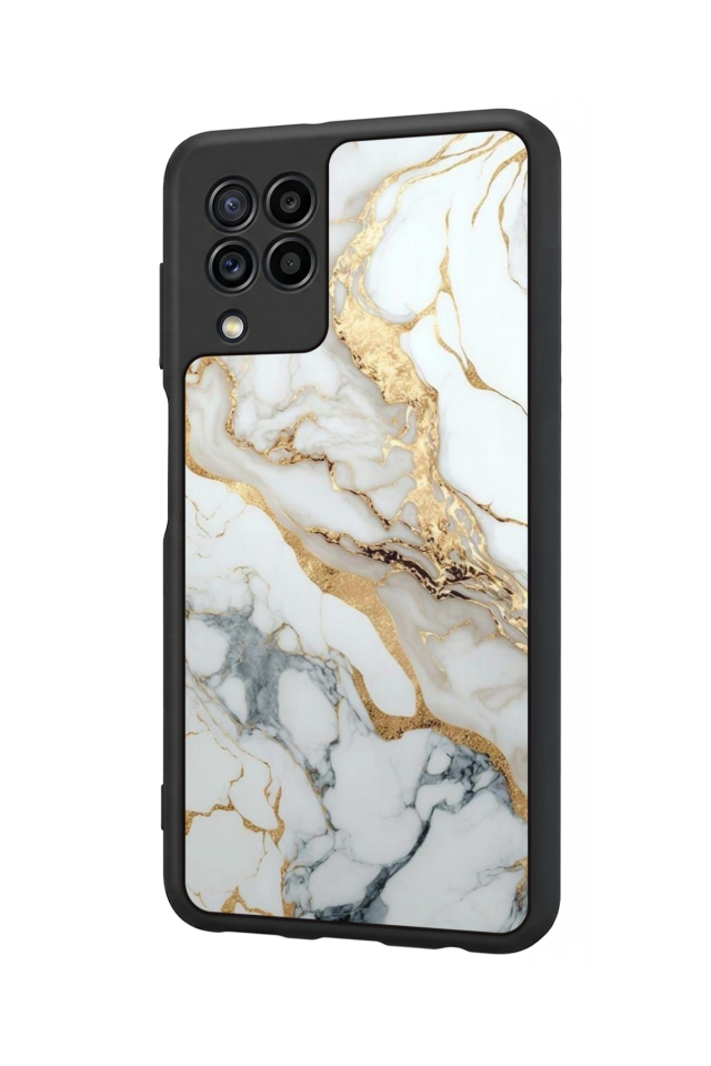 Samsung Galaxy M22 Uyumlu Mermer Marble Tasarımlı Glossy Premium Kılıf