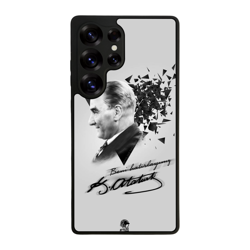 Samsung Galaxy S25 Ultra Uyumlu Mustafa Kemal Ataturk Tasarımlı Glossy Premium Kılıf