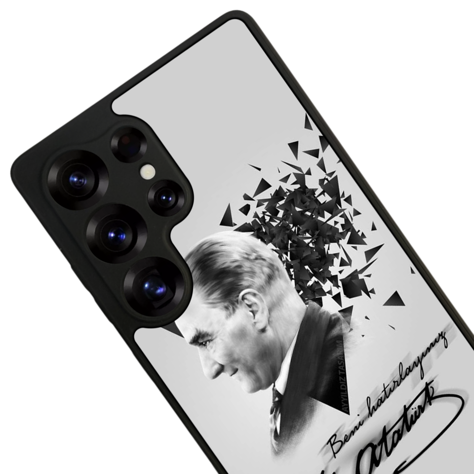 Samsung Galaxy S25 Ultra Uyumlu Mustafa Kemal Ataturk Tasarımlı Glossy Premium Kılıf